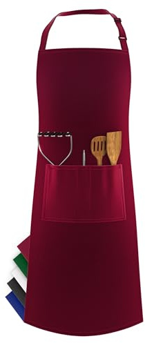 LEFUNDA® Tablier de cuisine, Étanche avec 3 Poches, Tablier de Barbecue Réglable avec de Longues Lanières, Chef Tablier pour Homme Femme,BBQ,Restaurant,Café, Pâtisserie,Jardin,Serveurs,Serveuse,école