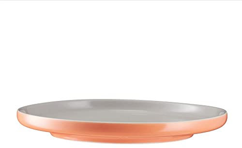 VILLA ITALIA BORNEO Edler Porzellanteller Orange-Grau 20 cm - Frühstücksteller, Dessertteller,Teller, Platzteller, Creatable Geschirr, Servierplatte, Speiseteller, Essteller - Speiseteller Porzellan