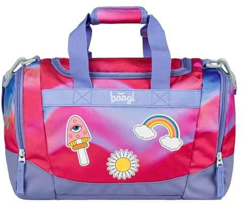 Baagl Sporttasche für Mädchen, Reisetasche für Kinder, Schwimmtasche Kompakt und Robust für Sport, Schule und Reisen (Hippie)