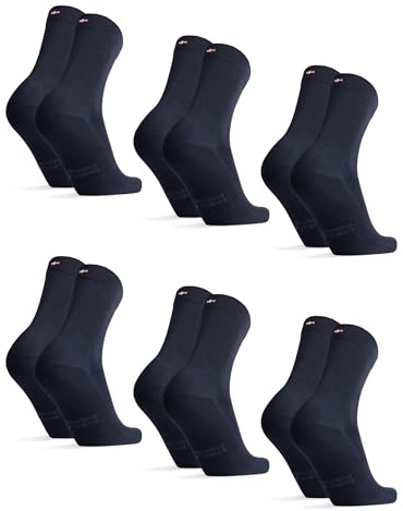 DANISH ENDURANCE Calzini Uomo Fibra di Bambù, 6 Paia, Blu Scuro, 39-42