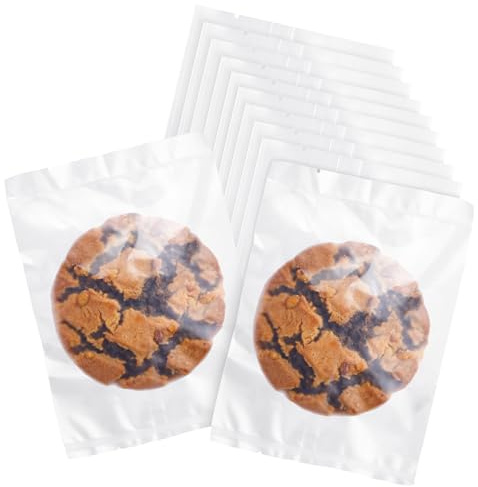 Prembag 100 Pcs 4-7/10 x 6-7/10 Inch Semi-Transparent Heat Seal Bags for Cookies,Matte Cookie Bags with Seal,Frosted Treat Bag for Baked Goods, Brownie Packaging