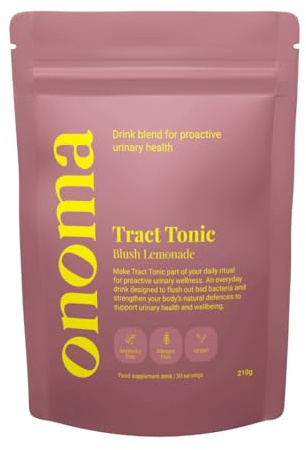 Onoma Health Tract Tonic – 9-in-1 D-Mannose Powder with Cranberry, Vitamin C & Fennel | Natural UTI Prevention | Cystitis Relief & Bladder Support Drink | Blush Lemonade