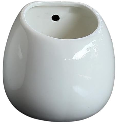 Hperu Wandvase, 3, 9x3, 7 Zoll weißer Keramikwand Pflanzer mit Entwässerungsloch für saftige Pflanzen, Innenhome Office Dekor