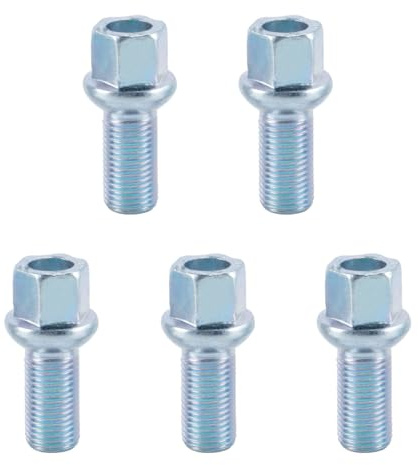 Orivin 5 PCS Alloy Wheel Bolts M14 X 1.5, 27mm Thread,17mm Hex Replacement Bolt Kit for Audi A1 A2 A3 A4 A4L A5 A6 A6L A7