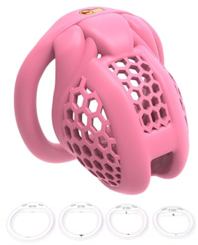 Manlig typ inbäddad liten låscylinder med säkerhetsbur i bikakestruktur, ventilerad och andningsbar, med fyra fasta bågringar-RDMA33 (Rosa, Nano)