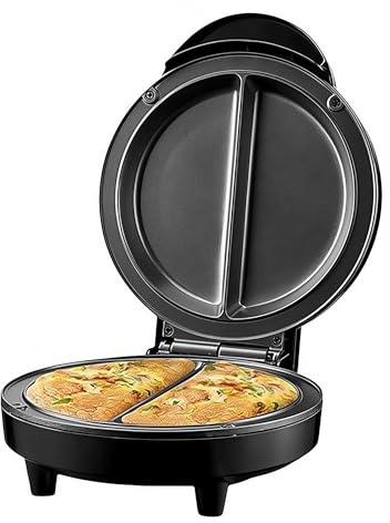 Dual-zone electric egg fryer, deep bottom, non-stick coating, heat-insulated handle, stable base, easily cook breakfast, suitable for home, dormitory, and travel