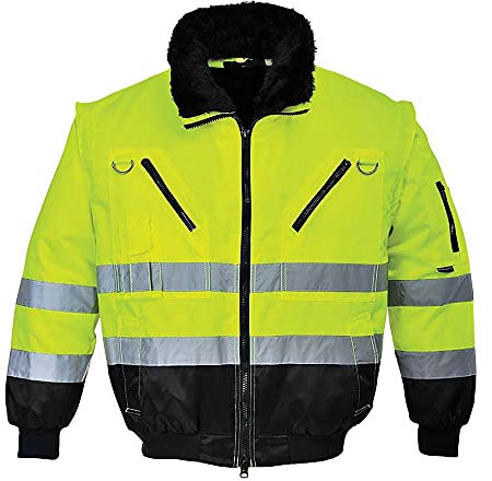 Portwest Cazadora 3 En 1 De Alta Visibilidad, Tamaño: S, Color: Amarillo/Negro, PJ50YBRS