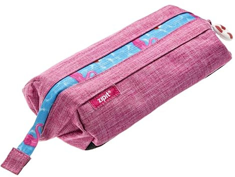 ZIPIT Lenny Federmäppchen für Mädchen, Großes Mäppchen für Schule und Büro, Etui mit breiter Öffnung, Federmappe Rosa