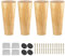 Btowin VCF 15cm Holz Möbelfüße, 4 Stück Massivholz Tischbeine Möbelbeine DIY Ersatz mit Montageplatten & Schrauben & für Schrank Sofa Bett Ottomane Couch
