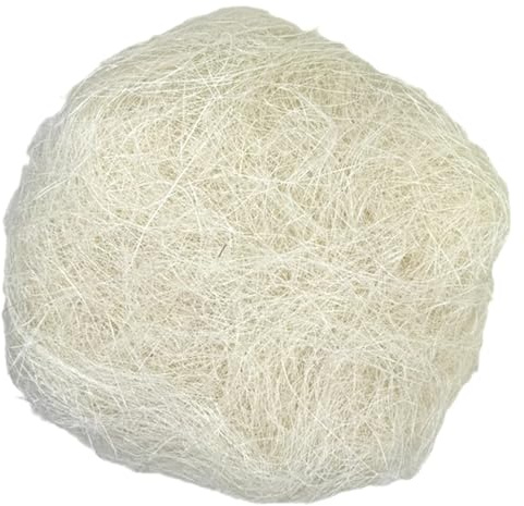 MIJOMA Erba Decorativa per Lavoretti: Fibre di Sisal per Lavoretti, Erba Pasquale per Nidi e Regali, 50g, Vari Colori (Crema)