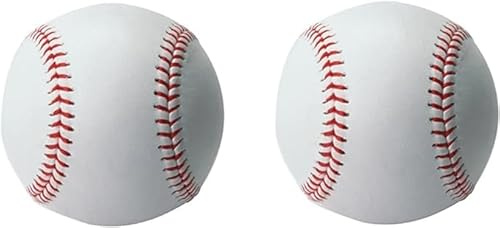 Sleek Style® 2 Pack Soft Leather Baseball Practice Balls - PU Rubber Softball T Ball for Training - Outdoor Sports for Youth and Adult