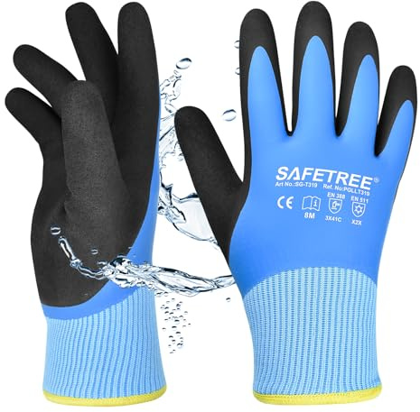 SAFETREE Guanti di sicurezza invernali: impermeabili, antiscivolo, protezione dal freddo e dal taglio – ideali per attività all'aperto, sci, magazzini freddi, pesca sul ghiaccio – Guanti da lavoro