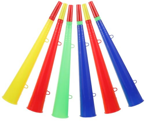 Angoily Stadio tromba: 6 pezzi, tromba di calcio, tromba in plastica Vuvuzela extra forte stadio corna per feste a tema, Coppa del mondo dello sport (colore casuale)