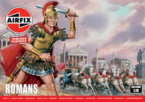 Airfix Vintage Model Figures Set A01730V Romans, 1:76 Scale, 55 Pieces | Roman Army Figures, Plastic Model Kit For Adults & Children Age 8+, Classic Chariot Building Set, Skill Level 1