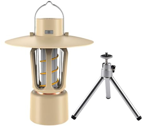 Luz de camping vintage portátil con gancho para colgar e iluminación de filamento extendido para mochileros, viajes, tienda de campaña colgante