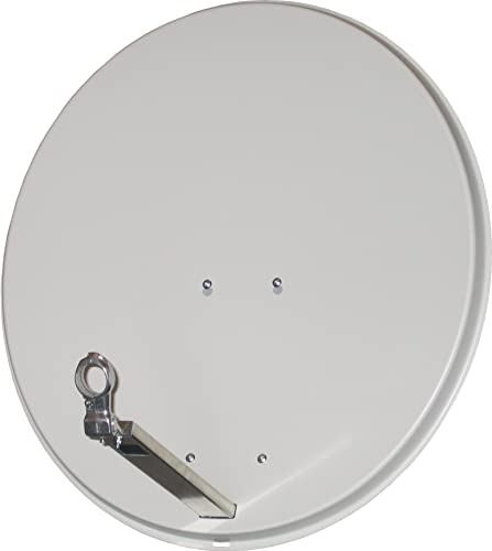 Sky Vision 65 Foil Satellite Antenna Light RAL 7035 (40 mm Feed Pick-up, 32 – 60 mm Mast for Shooting, 65x60 cm Reflector, Aluminium, Elevations Scale Easy to Assemble)
