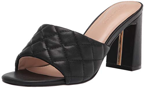 The Drop Pattie Sandalo Mule con Tacco Largo da Donna, 38.5 EU, Trapuntato nero