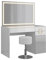 Vicco Schminktisch Adela, Weiß Hochglanz, 115 cm mit LED Spiegel und Hocker