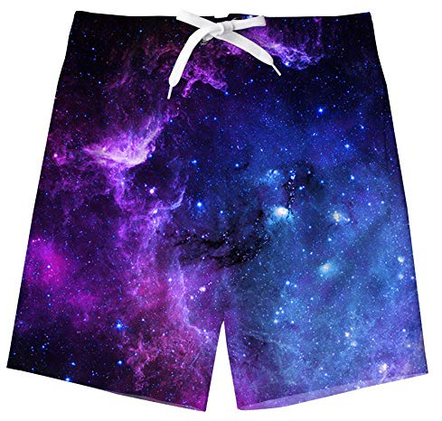 Belovecol Maillot de Bain pour garçon Galaxy Active Short de Sport de Plein air Taille Short de Plage Ensemble 9-10 Ans