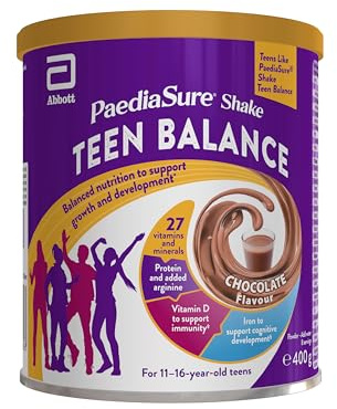 Teen Multivitamin Protein Powder – Chocolate – 400g – Teenager Supplement with 27 Vitamins & Minerals – Vitamin D & Protein – Vegetarian – For busy teens 11-16 yrs old – by PaediaSure Shake