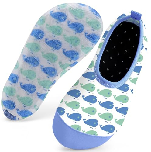 Kids Swim Water Shoes for Girls Toddlers Baby Aqua Socks for Kids Quick Dry Pool Beach Barefoot Children（BabyWhales Blue 26/27