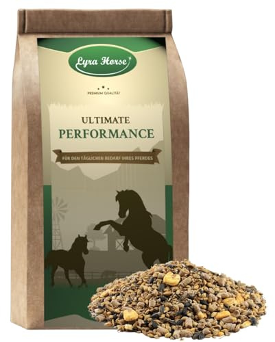Lyra Horse® | 20 kg de muesli Classique pour Chevaux | Céréales complètes & graines | Source d'énergie équilibrée | Aide à la Digestion | Aliment de Haute qualité pour Chevaux