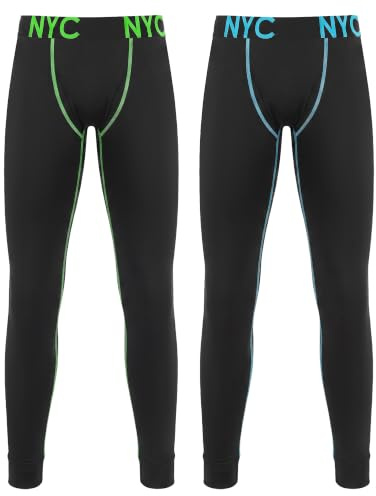 LiKing Leggings de Compression Enfants Pantalon Sport Enfant Garçon Compression Leggings garçons sous-vêtements de Sport élastique et Respirant Pantalon de Basketball Football 2er 2601 UN-158_164