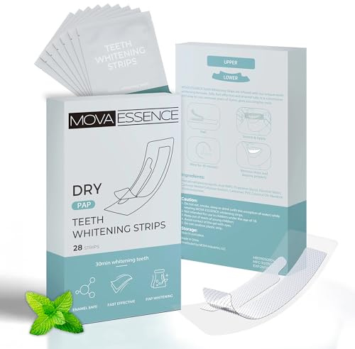 MOVA Teeth Whitening Strips for Sensitive Teeth – 14 Treatments (28 Strips) – Fast At-Home Whitening – 30 Minute Enamel-Safe Formula – Removes Coffee, Wine & Smoking Stains