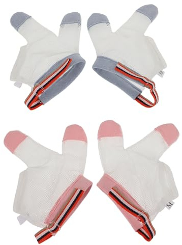 Gogogmee 2 paia Guanti Antimorso Regolabili Protezione Tessuto e Traspirante per Ragazzo Ragazza e Stop Succhiamento Dito con Superfici Masticabili e Design Ergonomico