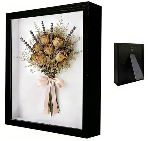 Aarcyye - Cornice da riempire, 30 x 40 cm, oggetto profondo, con lastra trasparente in acrilico, cornice 3D profonda 3 cm, cornice stereoscopica quadrata, per oggetti memorabili, nero