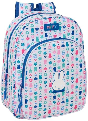 MIFFY BUNNY – Zaino scuola per bambini, zaino per bambini, adattabile al carrello, ideale per bambini in età scolastica, comodo e versatile, qualità e resistenza, 26 x 11 x 34 cm