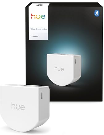 Philips Hue, Commutateur Variateur pour Interrupteur Mural, 1 Canal, Blanc | Fonction Variateur, Rend les Lampes Standard Connectées, Automatisations, MotionAware, Installation Facile, Contrôle Vocal