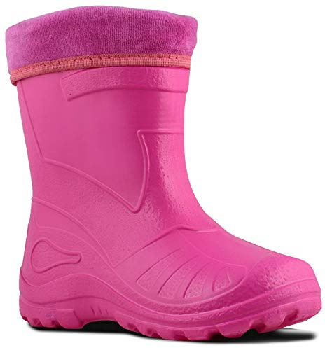 Kolma Ultra Light EVA Kids Girls Wellington Boots Rainy Snow Wellies Red Very Warm Liners