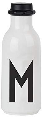 Design Letters Persönliche Trinkflasche Weiß (M) | BPA-Frei | 500 ml | Tritan Wasserflasche im Nordisches Design | Auslaufsicher | Spülmaschinengeeignet | erhältlich von A-Z
