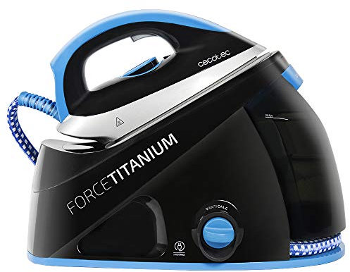 Cecotec Centro de planchado ForceTitanium 6000 Silence. 2400 W, Presión 6 Bares, Depósito 1,1L, Vapor continuo 0-150g/min en menos de 2 min, Antical, Autolimipieza y Autoapagado de Seguridad