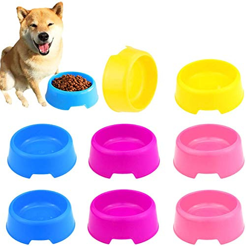 BcPowr 16 PCS Pet Plastic Bowls Dog and Cat Supply Plastic Food Feeding Water Dish Bowl Feeder