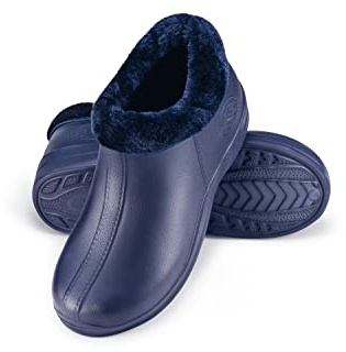 ESTRO Bottes de Jardin Femme - Sabot de Jardin Homme Sabot Fourré Homme Sabots Fourrés Botte Jardinage Femme A16 (36, Bleu Foncé)