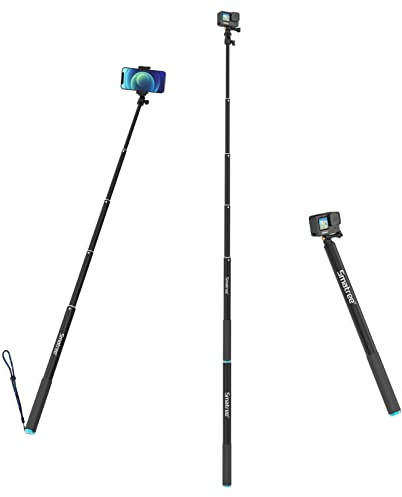 Smatree 220cm SmaPole Extendable Selfie Stick, Teleskopstange kompatibel für GoPro 13/12/11/10/9/8/7/6/5/4/3, kompatibel für Insta360, kompatibel fürDJI Osmo Action 3/2(Extended Version 17-87)