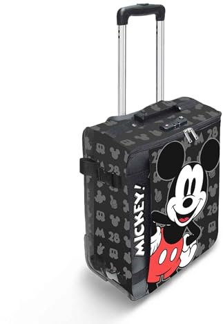 Micky Maus Surprise-Faltbarer Kabinenkoffer, Schwarz