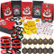 Piraten Mitgebsel Kindergeburtstag 92STK. Piratenparty Geschenketüte Silikonarmband Halsketten Schlüsselanhänger Filz Augenklappen Schnurrbart Tattoos Give Aways Kindergeburtstag für Mädchen Jungen