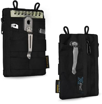VIPERADE VE16N X-Pac EDC Pouch Tool Organizer, Multifunction Small Tools Pouch with 7 Pockets, EDC Organizer Pouch for Men, Slim Multitools Pocket Organizer for Everyday Carry- Black
