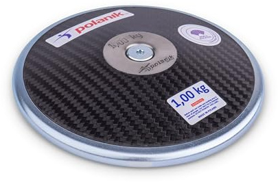 Polanik tävlingsdisk CCD20 kol med mellanskivor | 1,00 kg | WA-certifierad I-20-1002 | 64 % ringvikt | standarddiskus för tävlingar