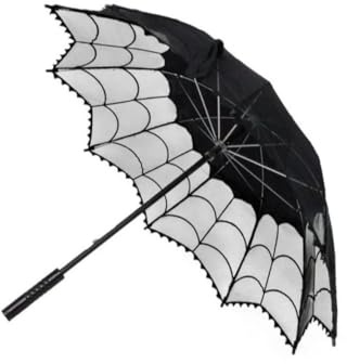 kreepsville 666 Spiderweb Lace Parasol Umbrella Gothic Alternative Folding