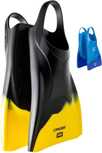 CRESSI Unisex-Adult Pura Fins Black/Yellow 38/40 Silikonflossen zum Schwimmen und Schnorcheln, Schwarz/Gelb