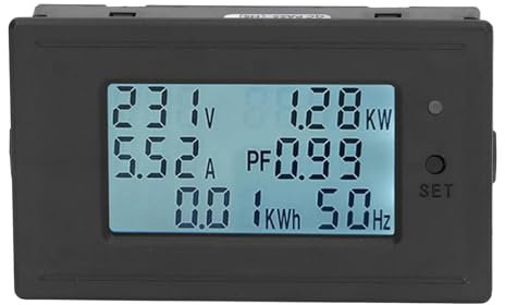 Mavaol Moniteur de batterie tout-en-un, tension, courant, capacité, température, écran LCD avec rétroéclairage, conception économe en énergie, pour voiture, bateau, camping-car,