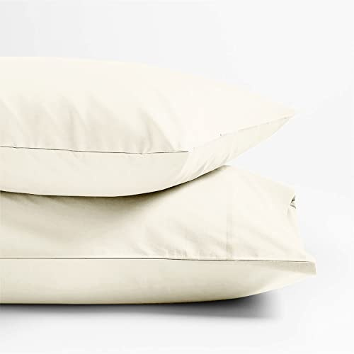 THREAD SPREAD 100% Cotton Pillow Cases Standard/Queen Size Set of 2 - Cotton Pillowcases Standard/Queen, Cooling Pillow Cases for Sleeping, Long Staple Pillowcases | Linen Color
