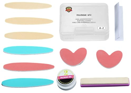 Nagelbuffertpaket - Nagelvårdssats, pedikyruppsättningsverktyg för | resor | Nybörjare, professionellt, dagligt underhåll, kompakt, enkel användning, mild, bärbar, tillbehör nagelvård