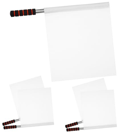 Healvian Lot de 5 Drapeaux D’Arbitre Blancs en Polyester Léger Poignée Antidérapante Drapeaux de Juge de Ligne Compacts pour Compétitions Sportives Athlétisme et Régulation du Trafic