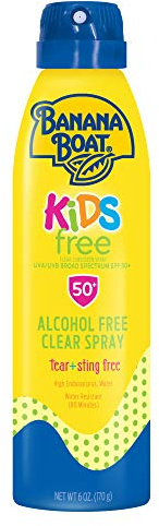 Banana Boat Sunscreen Kids Ultra Mist Tear-Free Sting Free Broad Spectrum Sun Care Sunscreen Spray - SPF 50, 6 Ounce