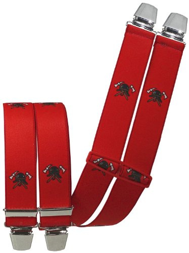Harrys-Collection Herren Hosenträger 4 extra starken Clips Feuerwehr